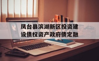 凤台县滨湖新区投资建设债权资产政府债定融