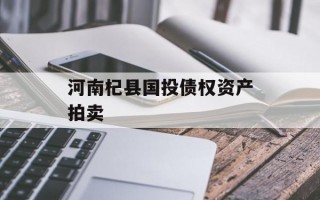 河南杞县国投债权资产拍卖