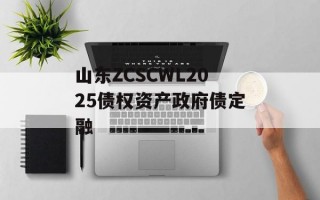 山东ZCSCWL2025债权资产政府债定融
