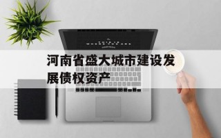 河南省盛大城市建设发展债权资产