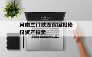 河南三门峡湖滨国投债权资产拍卖