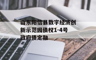 山东阳信县数字经济创新示范园债权1-4号政府债定融