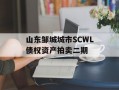 山东邹城城市SCWL债权资产拍卖二期