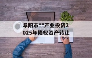 阜阳市**产业投资2025年债权资产转让