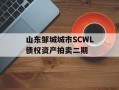 山东邹城城市SCWL债权资产拍卖二期