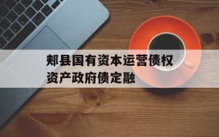 郏县国有资本运营债权资产政府债定融