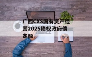 广西CXS国有资产经营2025债权政府债定融