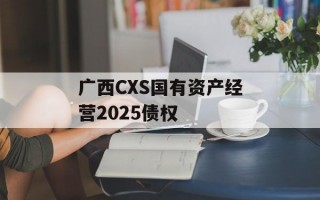 广西CXS国有资产经营2025债权