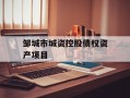 邹城市城资控股债权资产项目