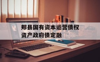 郏县国有资本运营债权资产政府债定融