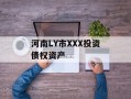 河南LY市XXX投资债权资产