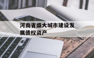 河南省盛大城市建设发展债权资产