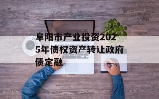 阜阳市产业投资2025年债权资产转让政府债定融