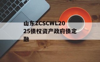 山东ZCSCWL2025债权资产政府债定融