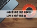 林州市城市投资债权转让项目政府债定融