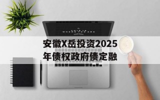 安徽X岳投资2025年债权政府债定融