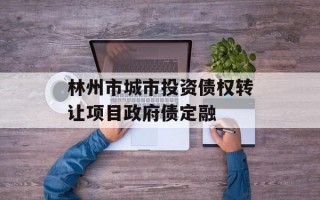 林州市城市投资债权转让项目政府债定融