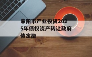 阜阳市产业投资2025年债权资产转让政府债定融