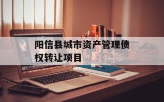 阳信县城市资产管理债权转让项目