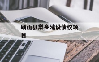 砀山县梨乡建设债权项目