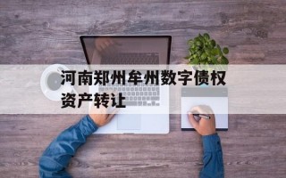 河南郑州牟州数字债权资产转让