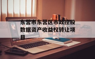 东营市东营区市政控股数据资产收益权转让项目