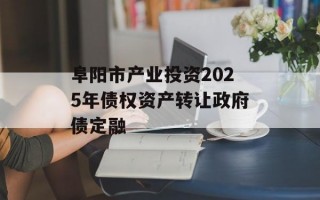 阜阳市产业投资2025年债权资产转让政府债定融