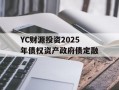 YC财源投资2025年债权资产政府债定融